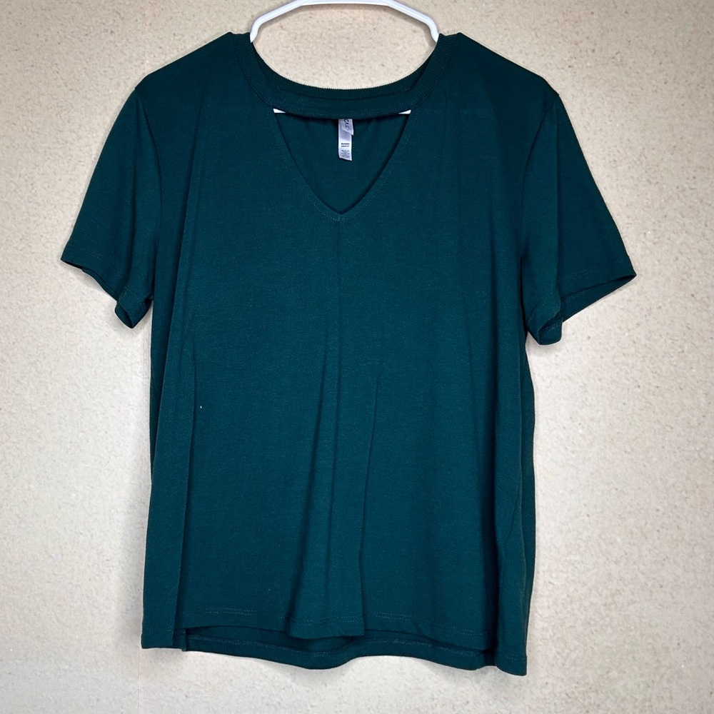 Dark Emerald Green Short Sleeve Top